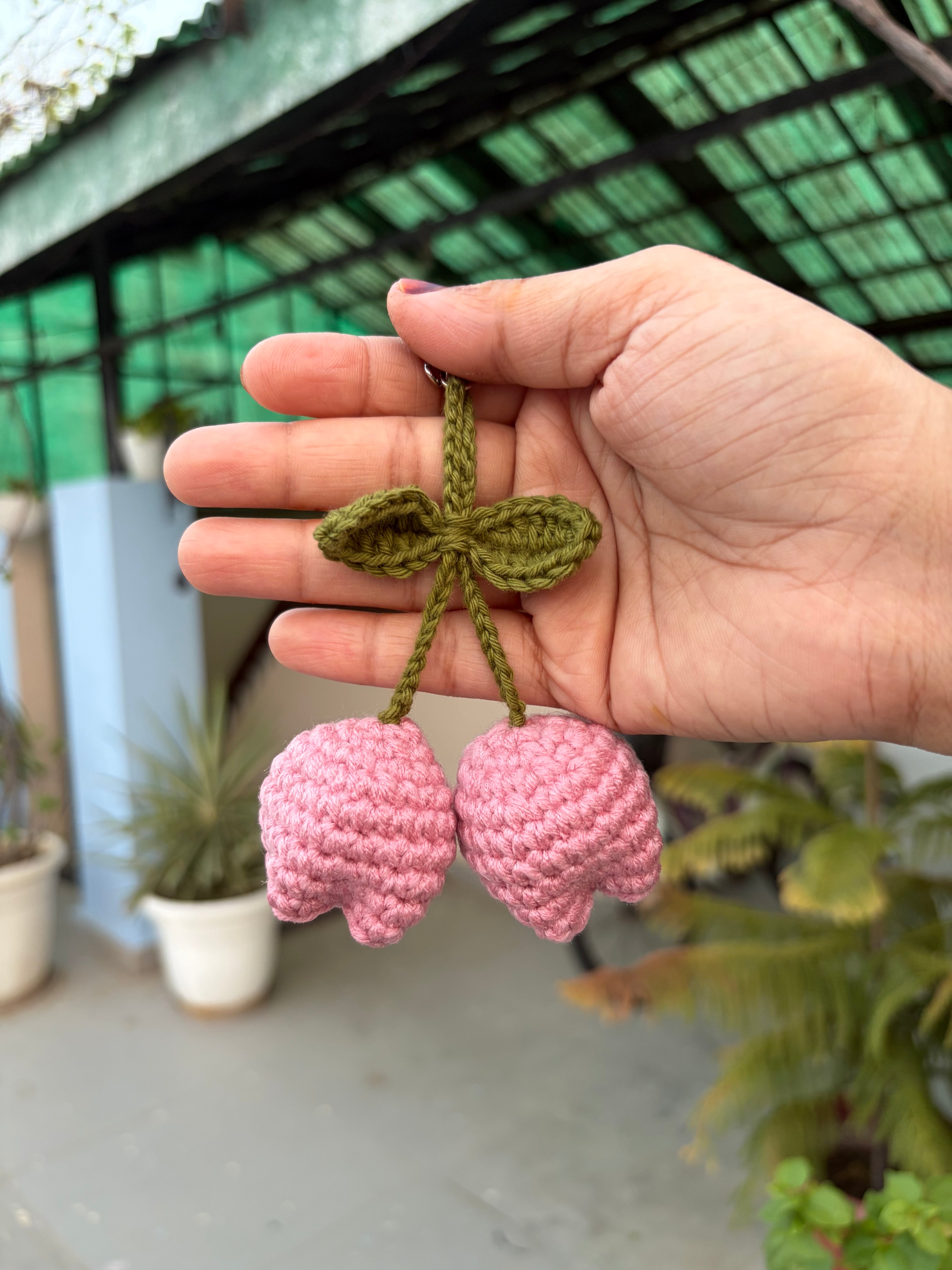 Crochet Tulip keychain
