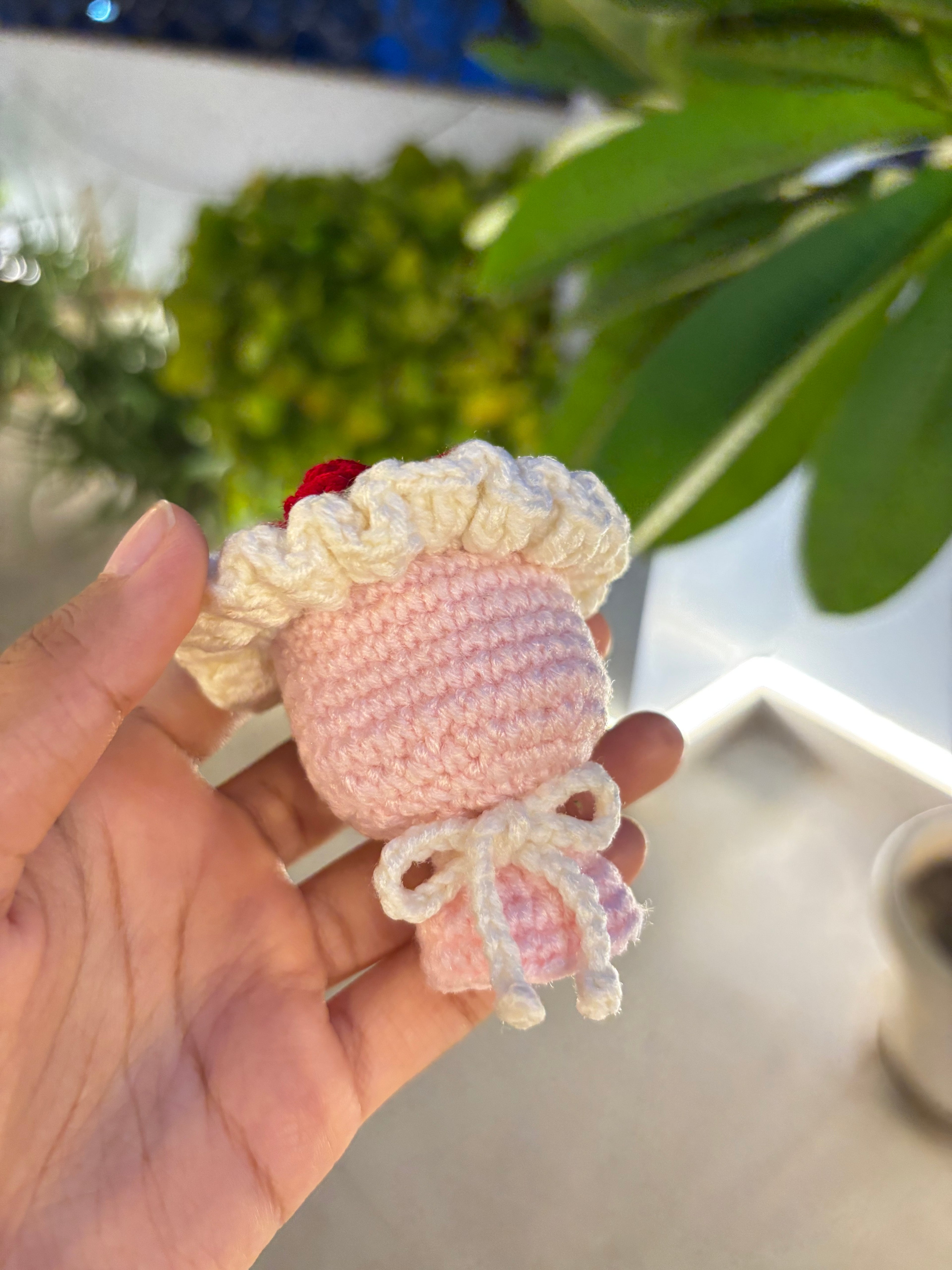 Crochet Rose bouquet keychain