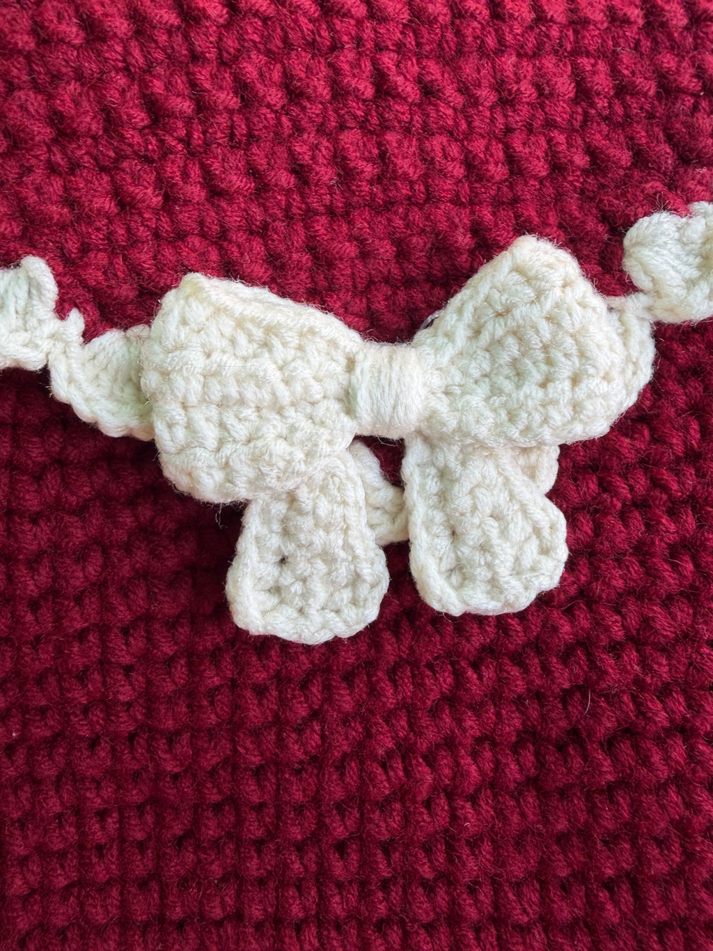 Crochet envelope-bow book cover