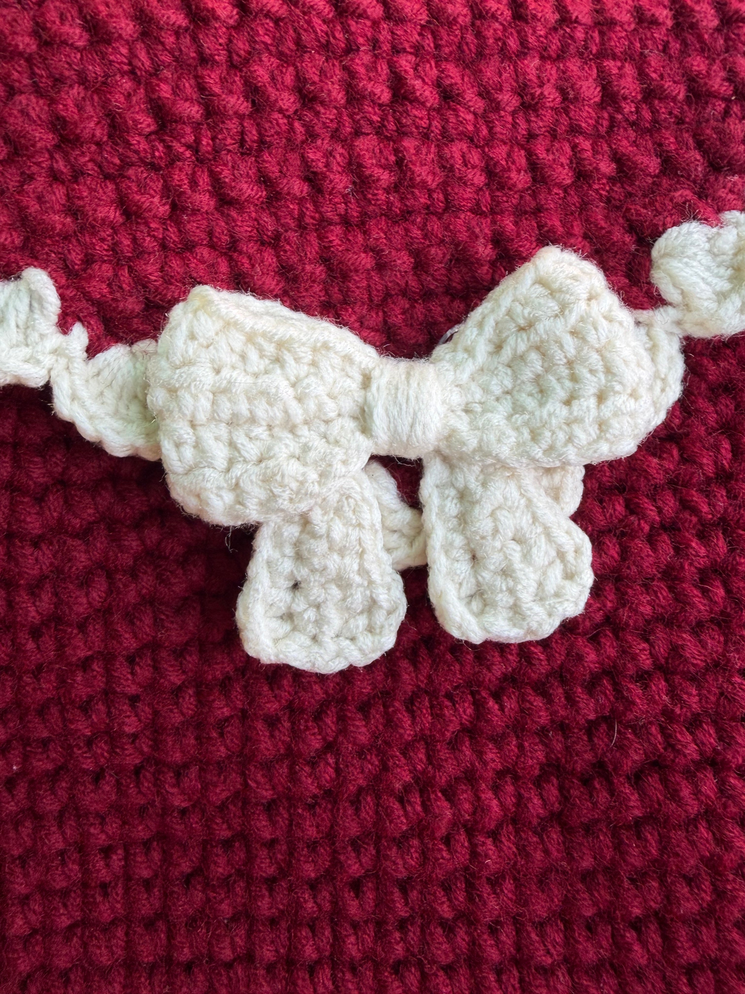 Crochet envelope-bow book cover