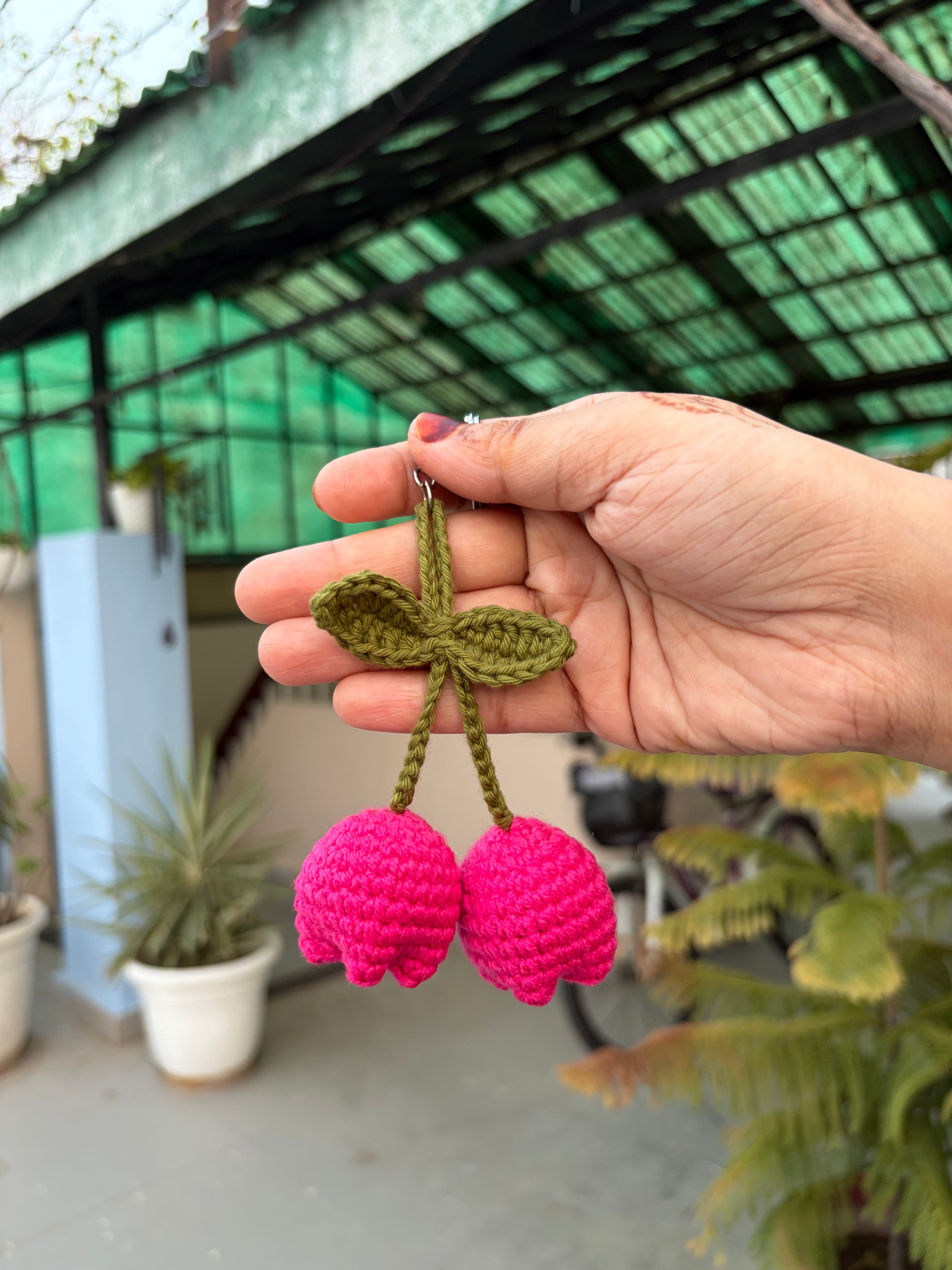 Crochet Tulip keychain