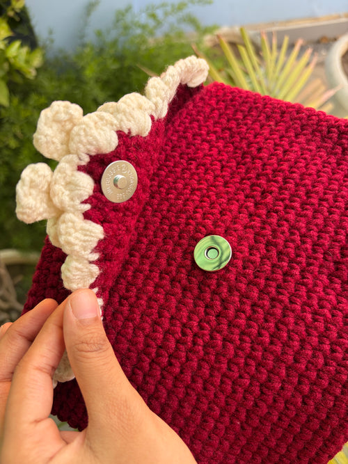 Crochet envelope-bow book cover