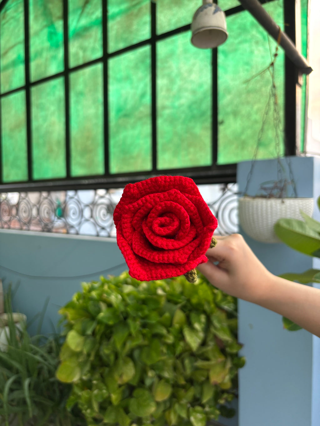 Crochet Rose Stick