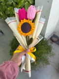 Sunflower tulip bouquet