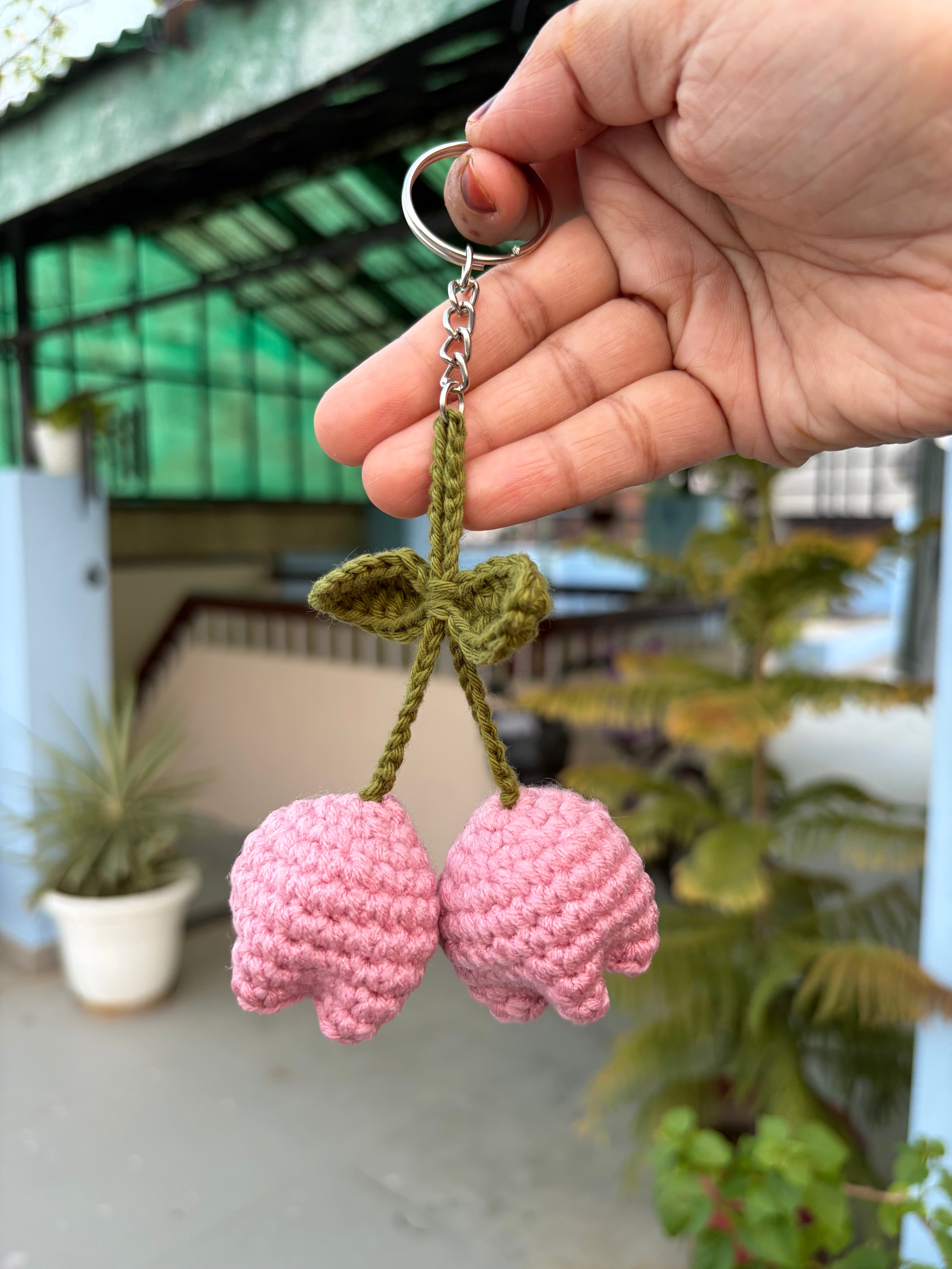 Crochet Tulip keychain