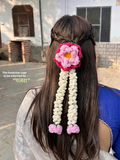 Handmade Crochet Gajra Hair Accessory – Floral Braided Hair Charm